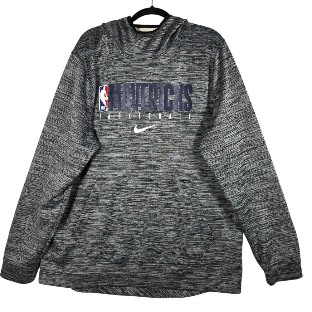 Nike Dallas Mavericks Hoodie XL Gray‎ NBA Basketball Dri-Fit Pullover Sweatshirt